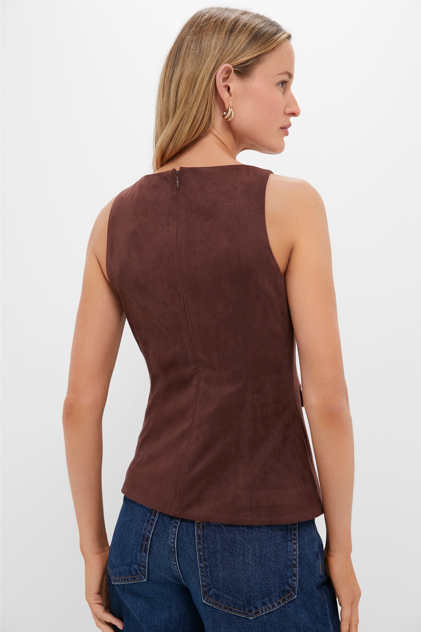 Brown Faux Suede Franz Top