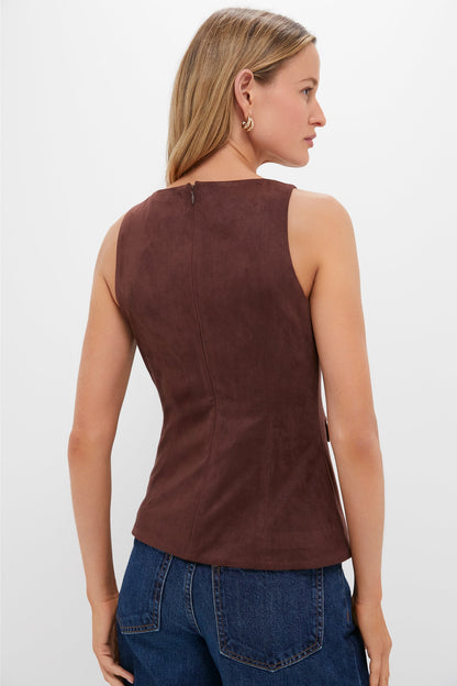 Brown Faux Suede Franz Top