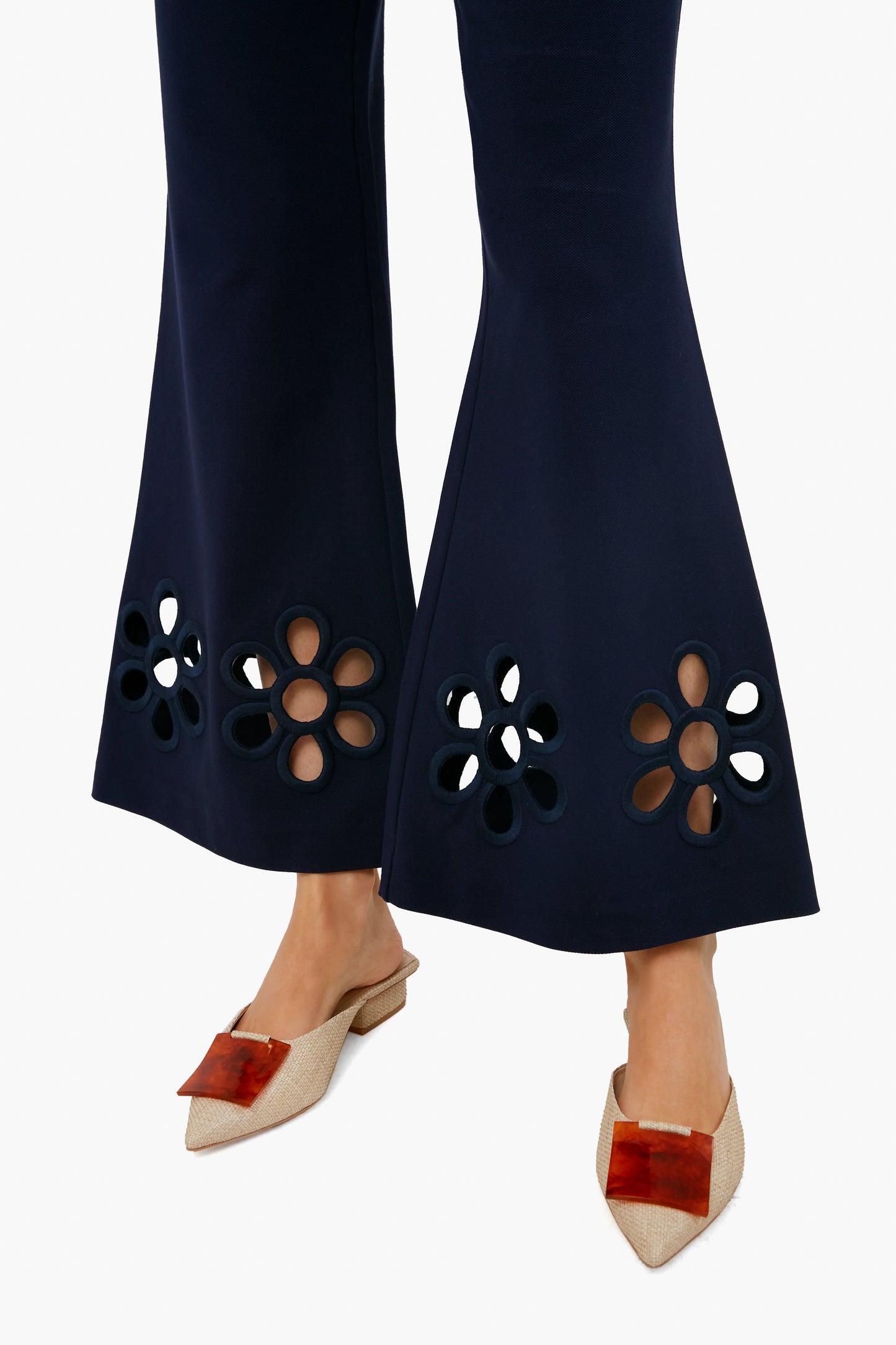 Marine Blue Embroidered Pant