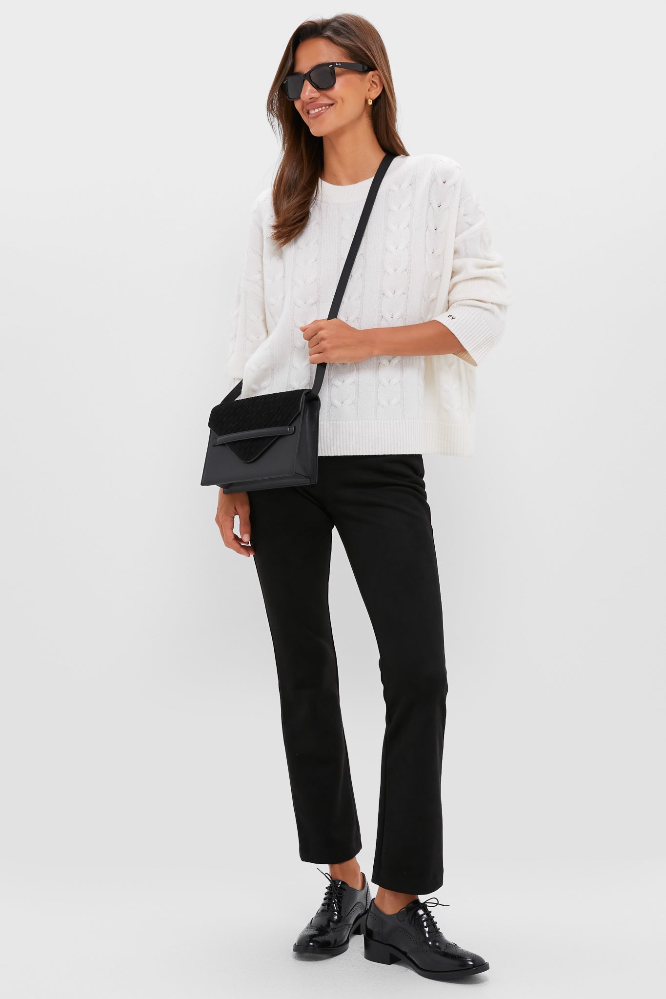 Black Leather Brogue Oxford Shoes